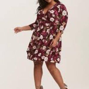 Torrid faux wrap floral dress